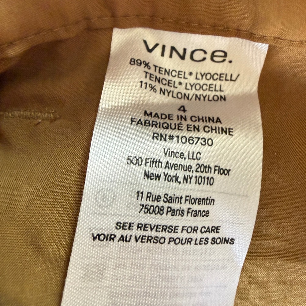 Vince Fluid Cargo Trouser Women 4 Nile Brown Wide Leg Mid Rise V967422108 - Picture 13 of 16